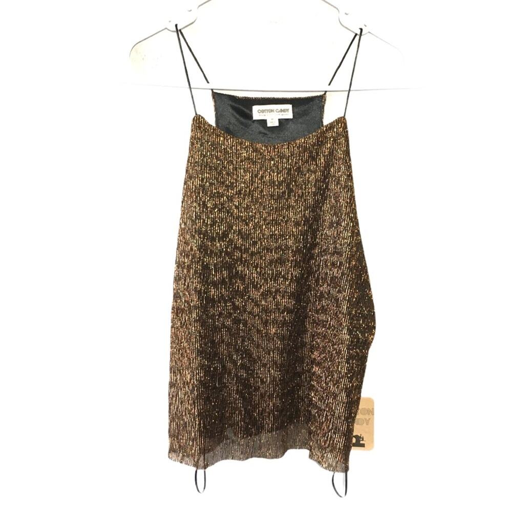 NWT Cotton Candy Bronze Sequin Racerback Tank M